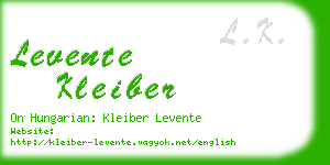 levente kleiber business card